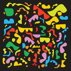 Colorful line doodle seamless pattern. Creative minimalist style art background, trendy design with basic shapes. Modern abstract color backdrop.