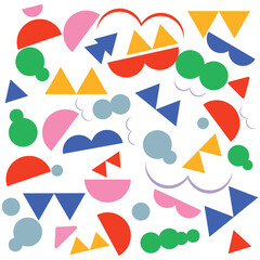 Colorful line doodle seamless pattern. Creative minimalist style art background, trendy design with basic shapes. Modern abstract color backdrop.