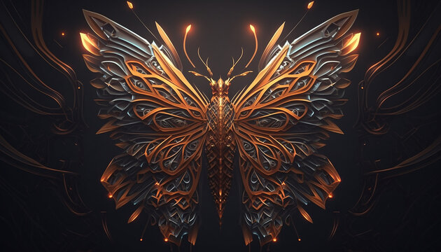 Premium photo fantasy butterfly colors beautiful Ai generated art