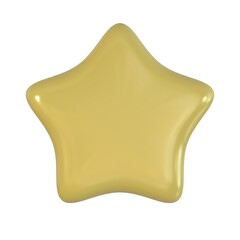 3D  yellow star icon isolated on white background. stars glossy colors. 3D rendering illustration. Minimal cartoon style.