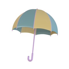 3D umbrella star icon isolated on white background. 3D rendering illustration. Minimal cartoon style.