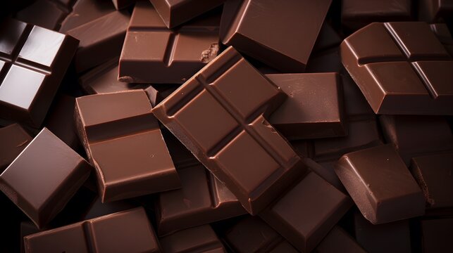 Plusieurs morceaux de tablettes de chocolat 