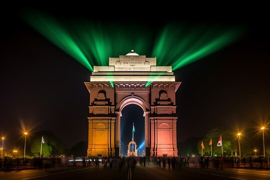 arc de triomphe city, India independence day ai generated