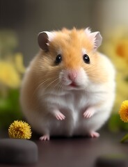 Hamster cute beautiful. Small pet. Generative AI