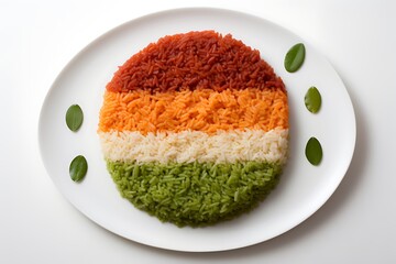 rice with vegetables, India independence day illustration ai generated