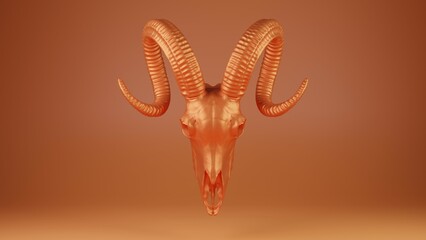 Fototapeta premium Ram skull 3d illustration. Modern illustration. 3d render, concept art