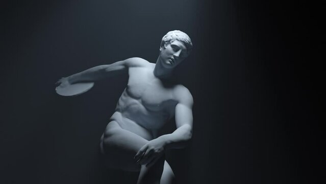 Discobolus Statue in a 3d animation