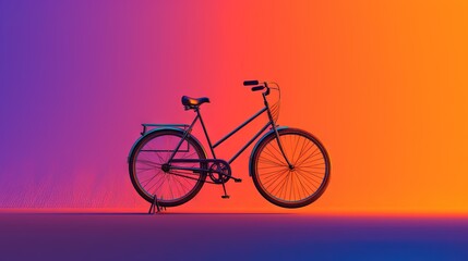 Fototapeta premium a bike is shown against a multicolored background with a rainbow. generative ai
