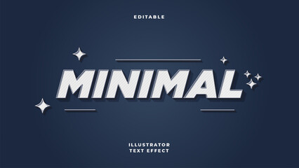 Editable 3D White Minimal Text Effect Style. Vector Illustration Template. - obrazy, fototapety, plakaty