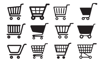 shopping cart icon set