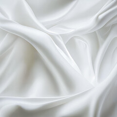 Naklejka premium Solid background of white silk silky satin fabric