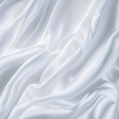 Solid background of white silk silky satin fabric