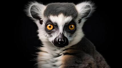 Fototapeta premium Close view of ring tailed lemur. Created with Generative Ai technology.