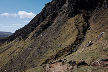 trekking in the mountains