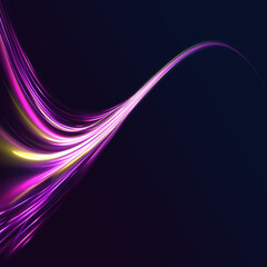 Neon light rays background. Modern abstract high speed movement. Vector blue glowing lines air flow effect. 