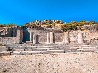 Ruins of ancient city Assos with temple of Athena - Canakkale, Turkey
