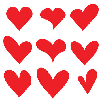 Collection of hearts (vector illustration)