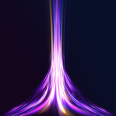Abstract neon color glowing lines background.	Geometric and dynamic, trendy layout for racing club or sport competition, event poster. Futuristic and motion, race and linear	
