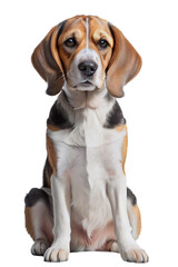 cute young beagle dog isolated on white background for digital art/work