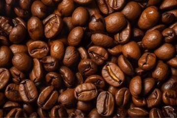 Fototapeta premium Coffee Bean Texture Background, Showcasing Light Brown and Brown Tones with Realistic Light and Captivating Reflections