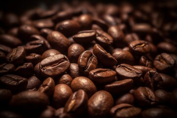 Coffee Bean Texture Background, Showcasing Light Brown and Brown Tones with Realistic Light and Captivating Reflections