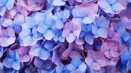  a close up of a bunch of purple and blue flowers.  generative ai