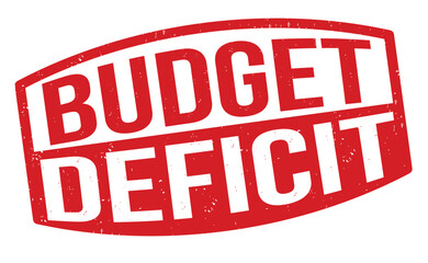 Budget deficit grunge rubber stamp - obrazy, fototapety, plakaty