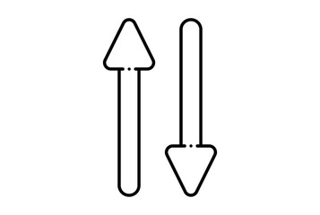 Up down arrow line icon black website symbol minimalist outline sign