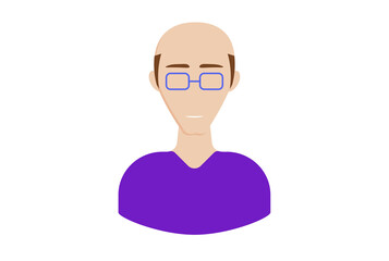 Man with glasses avatar icon character web symbol person app sign