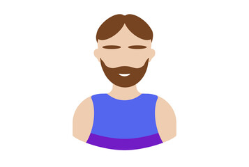 Guy with a beard avatar icon character web symbol person app sign