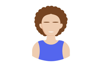 Brunette in a shirt avatar icon character web symbol person app sign
