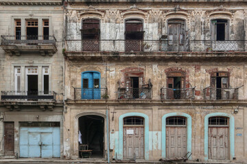 A facade of a Cuban residential facade                
