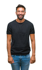 Fototapeta premium Adult hispanic man over isolated background with a happy and cool smile on face. Lucky person.