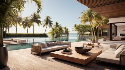Embrace the tropical climate of Miami by incorporating architectural elements like open - air spaces, large windows, and a seamless indoor outdoor flow
