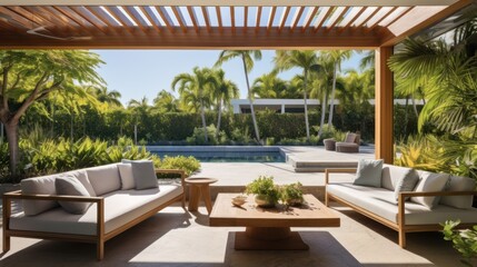 Embrace the tropical climate of Miami by incorporating architectural elements like open - air spaces, large windows, and a seamless indoor outdoor flow