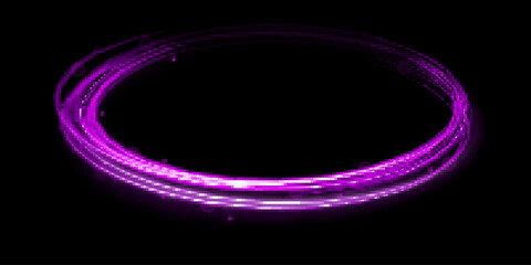 Neon swirl. Curve blue line light effect. Abstract ring background with glowing swirling background. Energy flow tunnel. Blue portal, platform. Magic circle vector. Luminous spiral. round frame