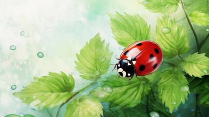 Fototapeta premium ladybug on a leaf