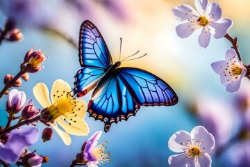 butterfly on flower Generated Ai