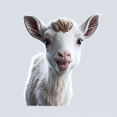 Fototapeta premium Mountain Goat Art Clipart and Cute Sticker Bundle for Commercial Use, farm animals goat horns head painting png