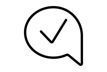 check 9 line icon black tick web symbol minimalist app sign