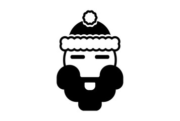 santa claus christmas icon black flat xmas symbol art minimalist sign artwork
