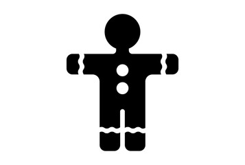 gingerbread christmas icon black flat xmas symbol art minimalist sign artwork