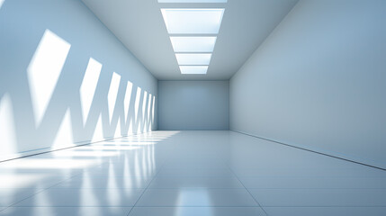 An empty room with a skylight above it. Generative AI.