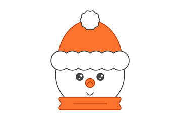 snowman colored xmas icon christmas web symbol app sign artwork