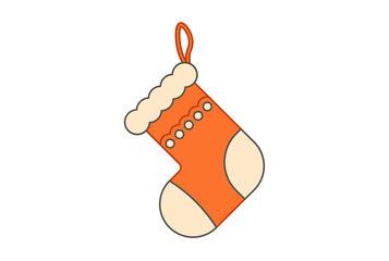 sock colored xmas icon christmas web symbol app sign artwork