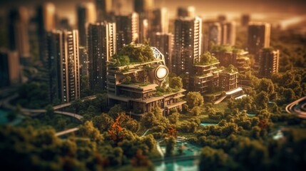 Captivating Urban Nights: Aerial Cityscapes Showcasing Asia's Architectural Marvels, generative AI