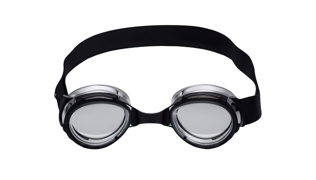 Black swimming goggles isolated png file