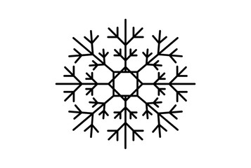 snowflake xmas line icon minimalistic christmas symbol art black flat sign artwork