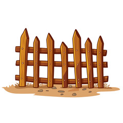 cartoon wooden fence stock vector illustration, Cartoon wooden garden fence wall stock vector image 