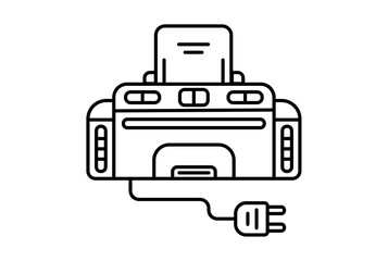 Printer flat icon minimalist technology symbol pc hardware sign artwork